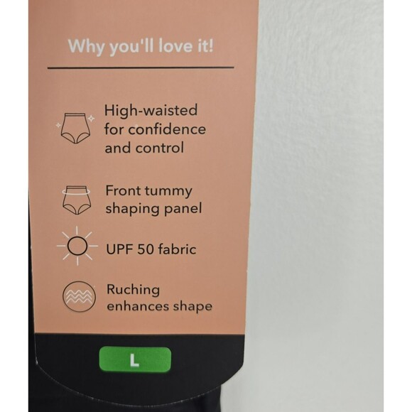 Shapermint 81068 Size Large High Waisted Control Bikini Bottom Black - Picture 4 of 6